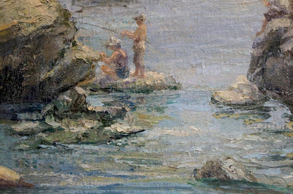 Oil painting Casting Lines from the Rocks Unknown artist