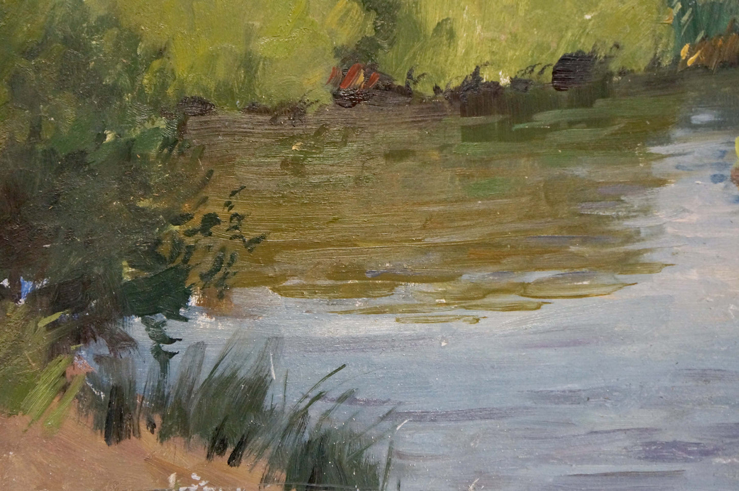 Oil painting Lake landscape Gantman Moses Faybovich