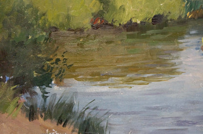 Oil painting Lake landscape Gantman Moses Faybovich
