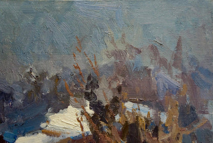 Oil painting Winter landscape Shumov Pavel