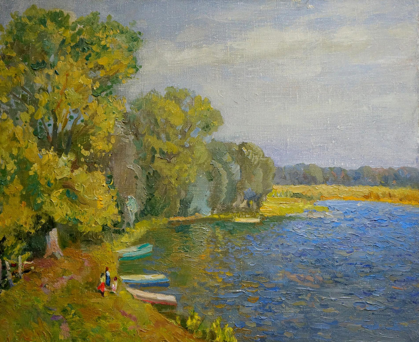 Oil painting Walk along the river Alexander Mynka