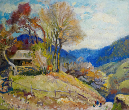 Oil painting House in the mountain range Mynka Alexander Fedorovich