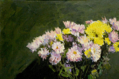 Oil painting Chrysanthemums Evgeny Vechtomov