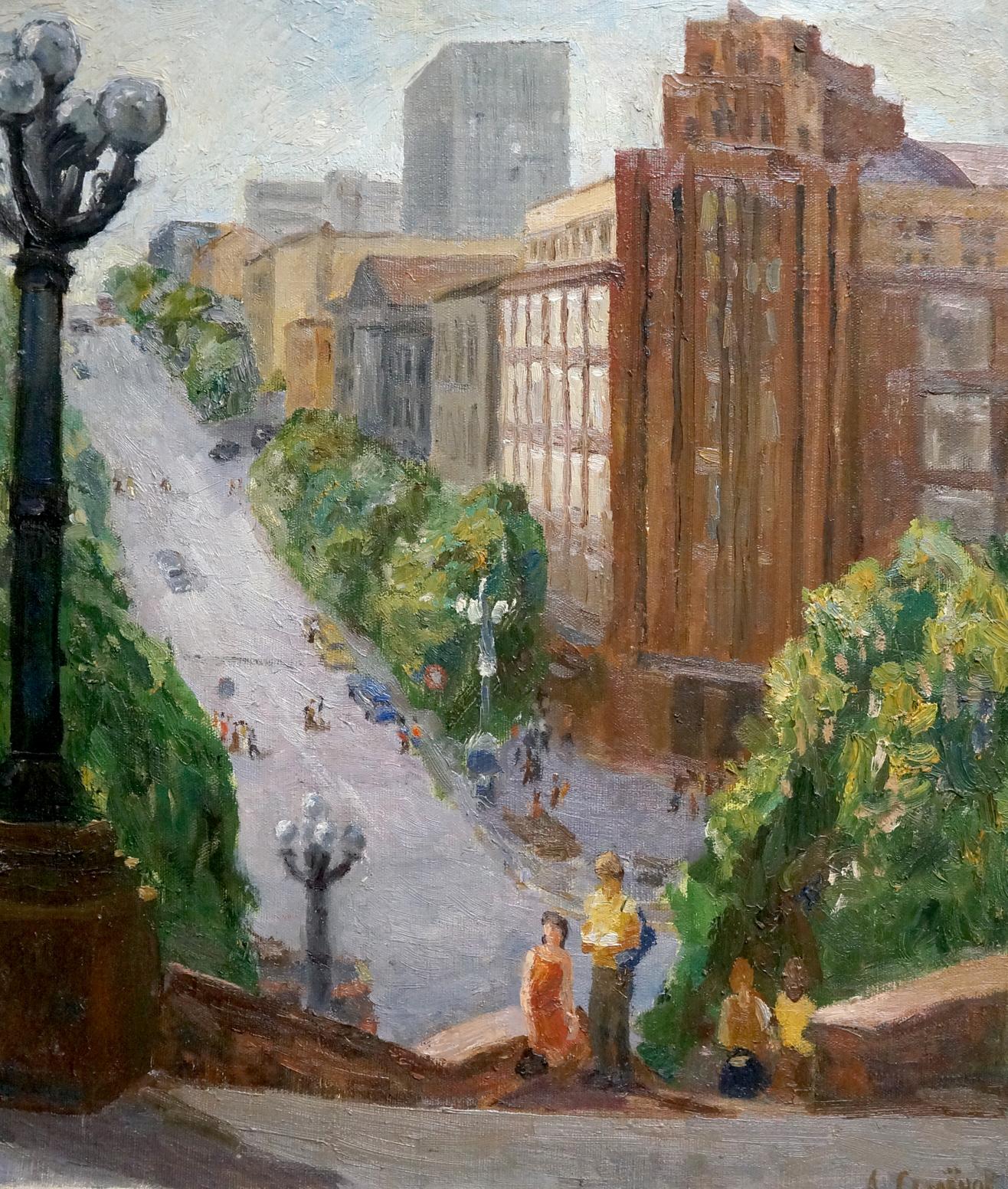 Oil painting City landscape Semenov Arseny Nikiforovich