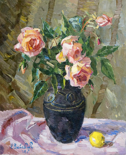 Oil painting Roses Vaysburg Yefim Yefimovich