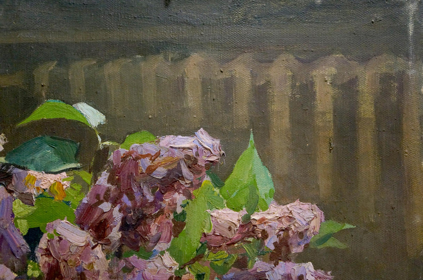 Oil painting Lilac and book Unknown artist