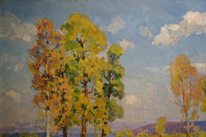 Oil painting River landscape Khodchenko Lev Pavlovich