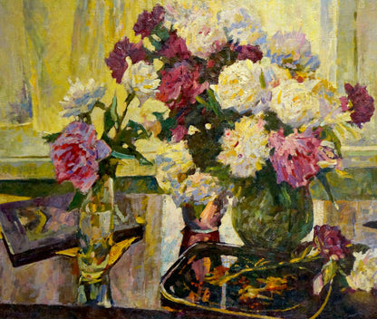 Oil painting Peonies Logvinyuk Alexander Semenovich