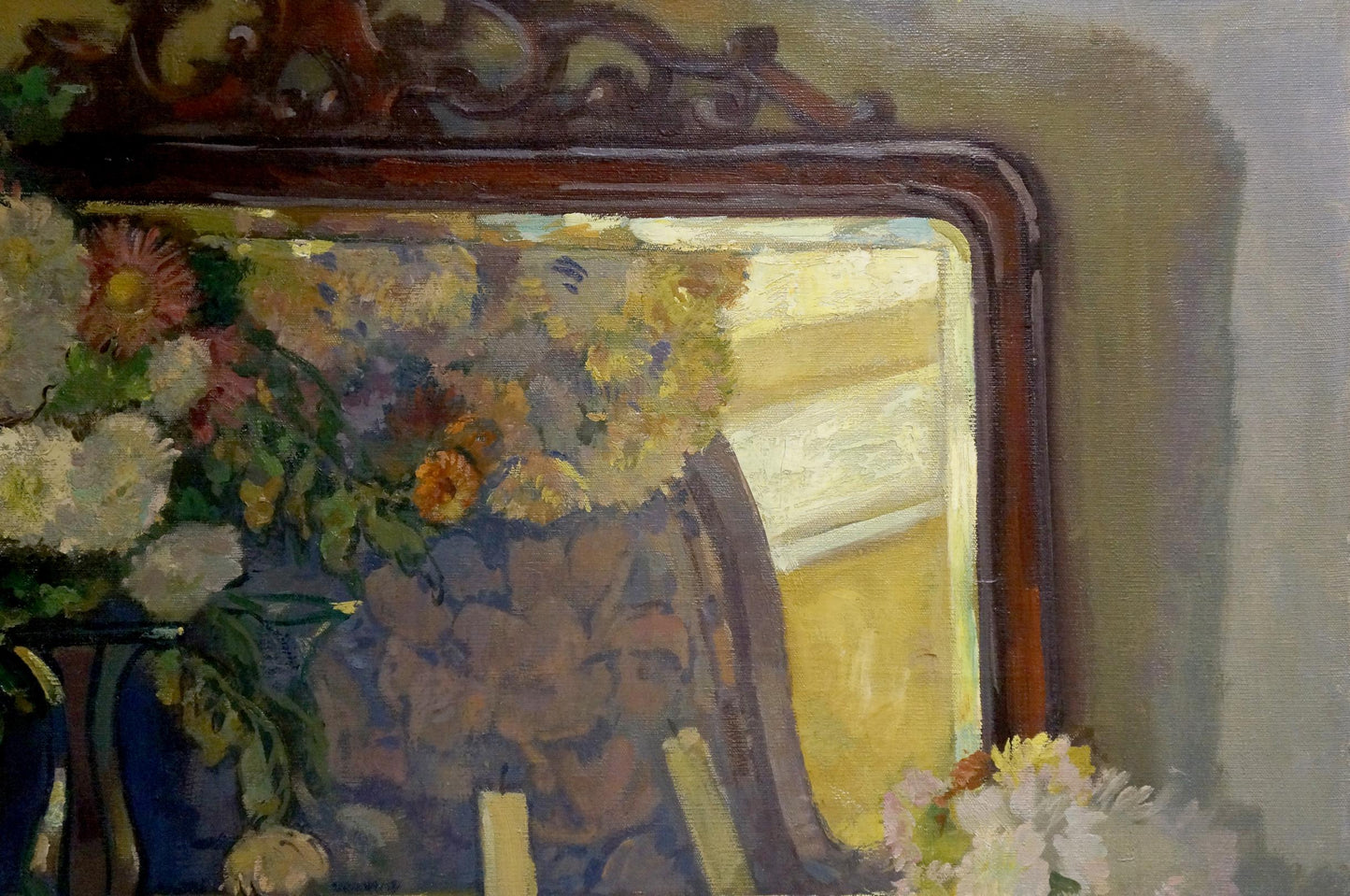 Oil painting Flowers at the Mirror Bednoshey Daniil Panteleyevich