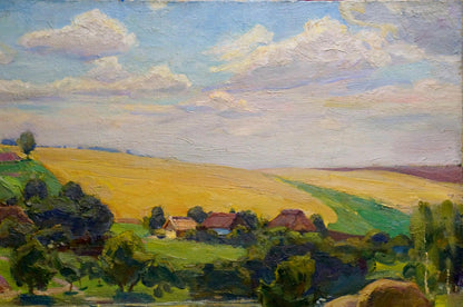 Oil painting Haystacks Basanets Yuri Petrovich