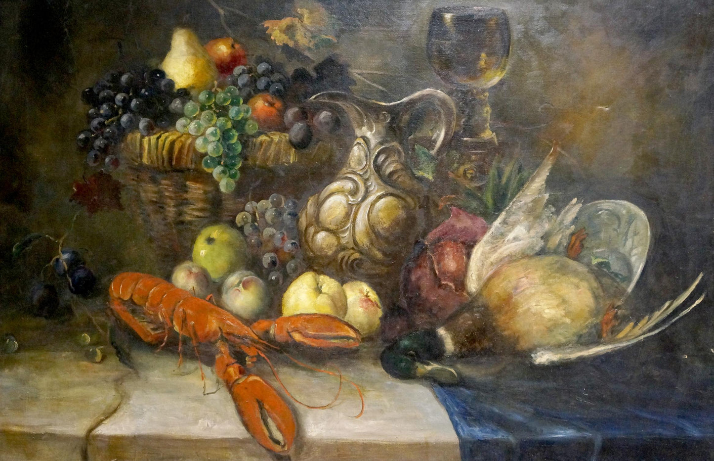 Oil painting Still life with a feast Unknown artist