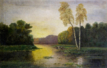 Oil painting Daylight on the river Unknown artist