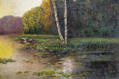 Oil painting Daylight on the river Unknown artist