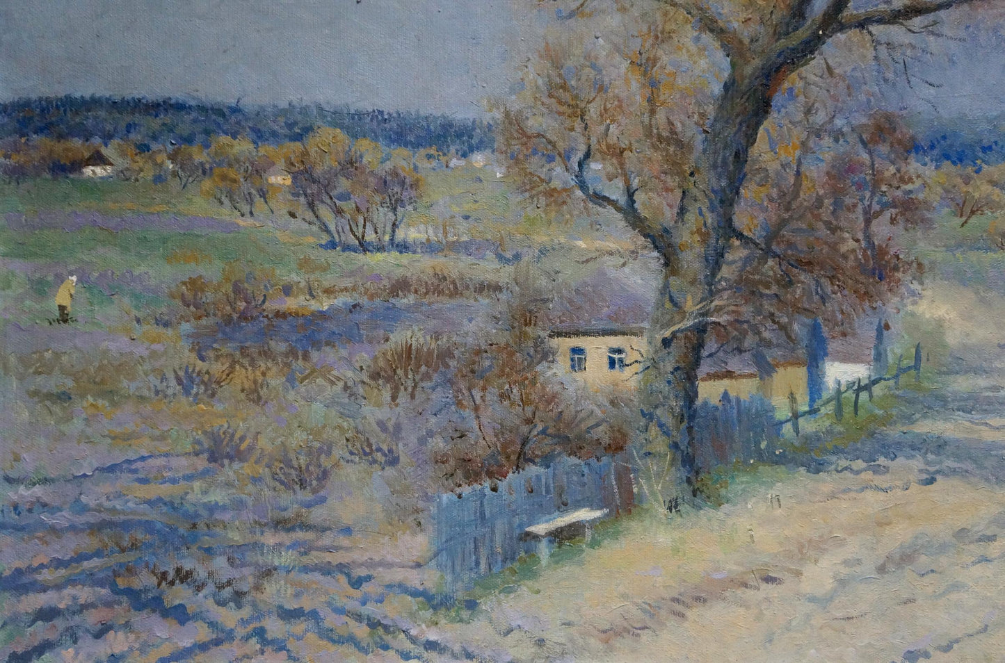 Natalia Teteruk's oil painting portrays a village landscape