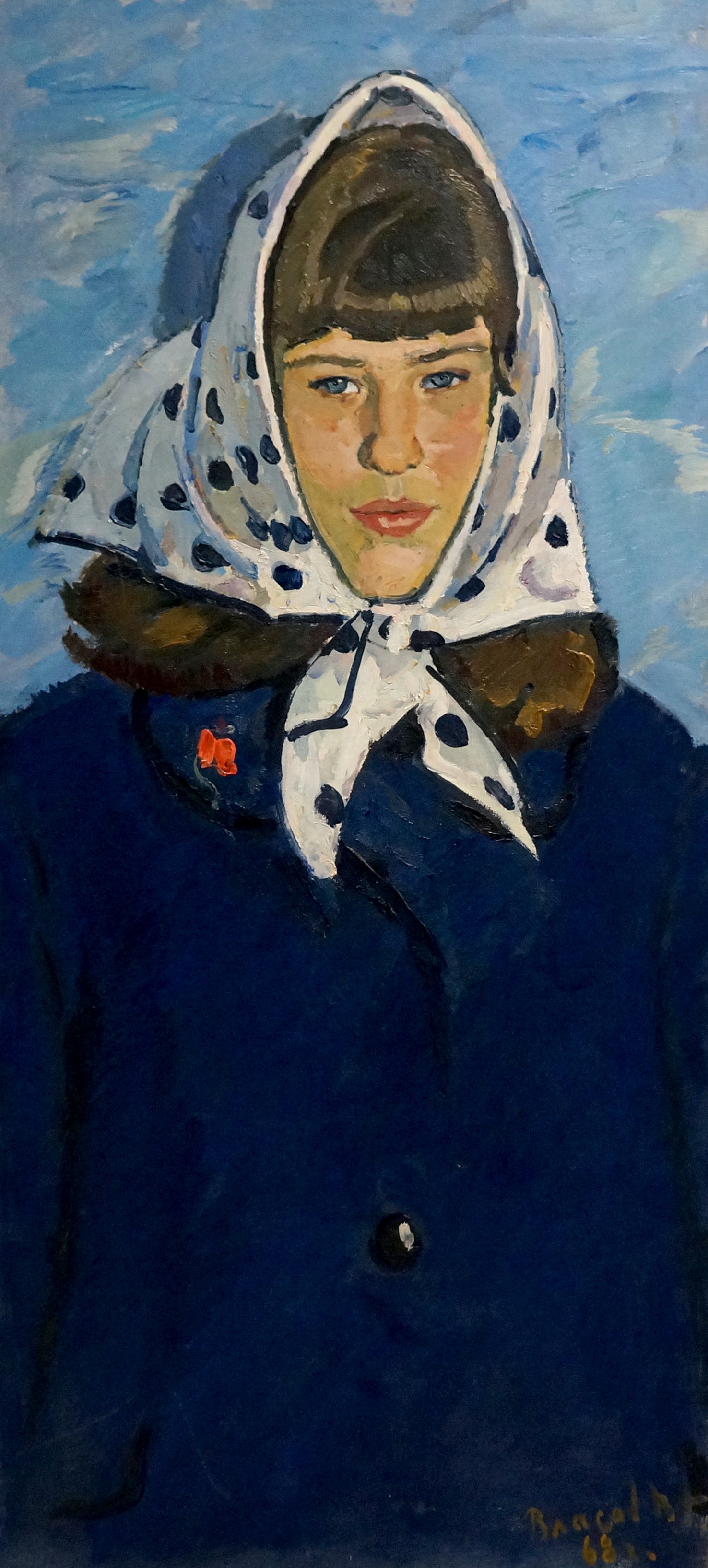 Oil painting Portrait of a girl Vlasov Vladimir Grigorievich