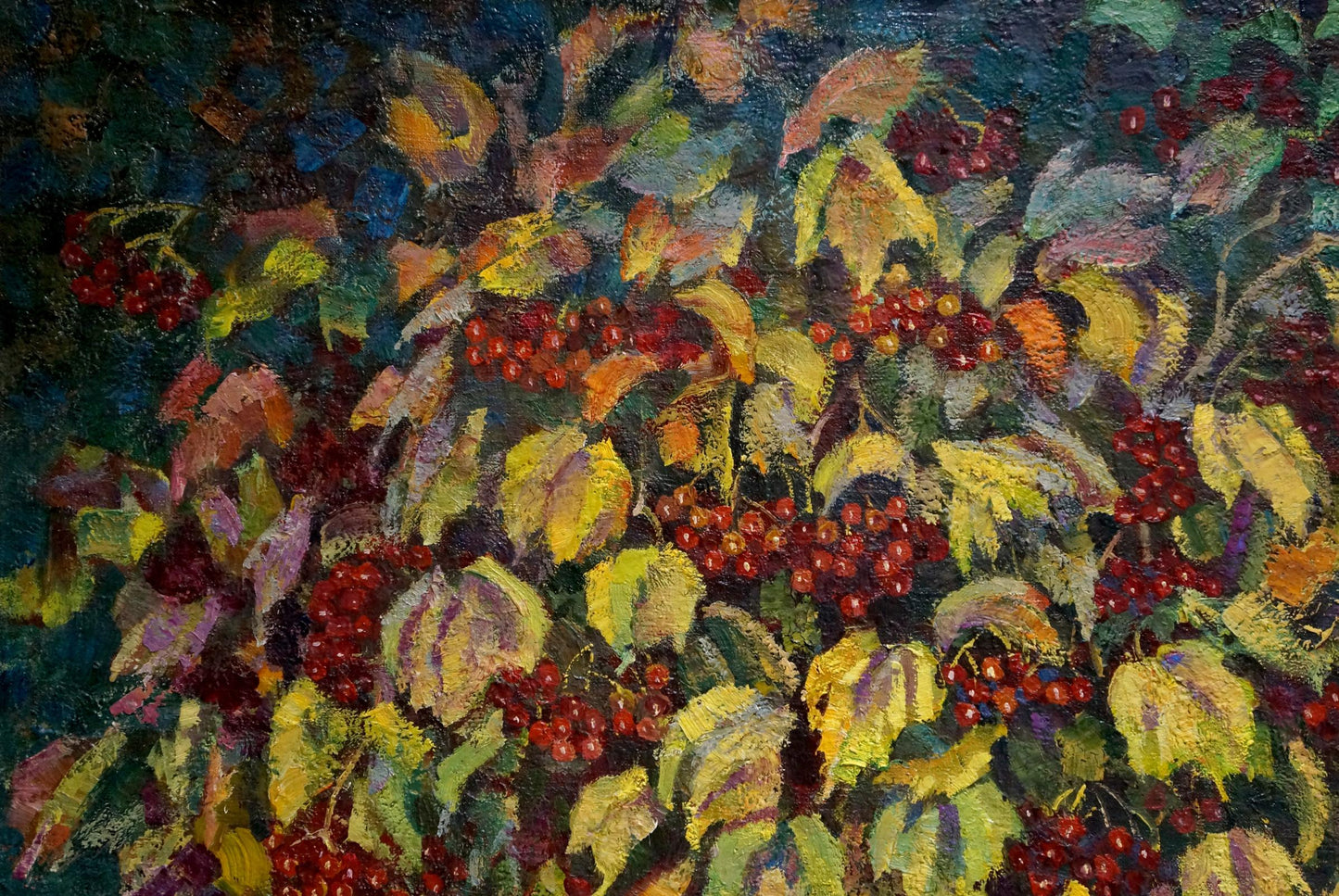 Oil painting Red viburnum Syrovatka Dmitry Matveevich