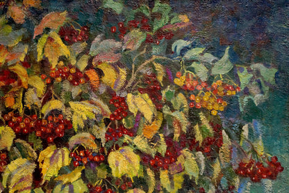 Oil painting Red viburnum Syrovatka Dmitry Matveevich