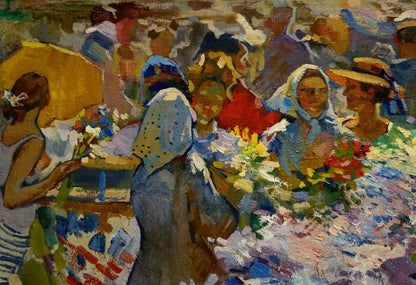 Oil painting On the market Turansky Alexander Alekseevich