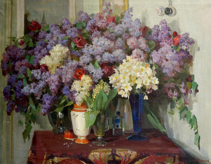 Oil painting Flowers Samusev Fedor Afanasevich