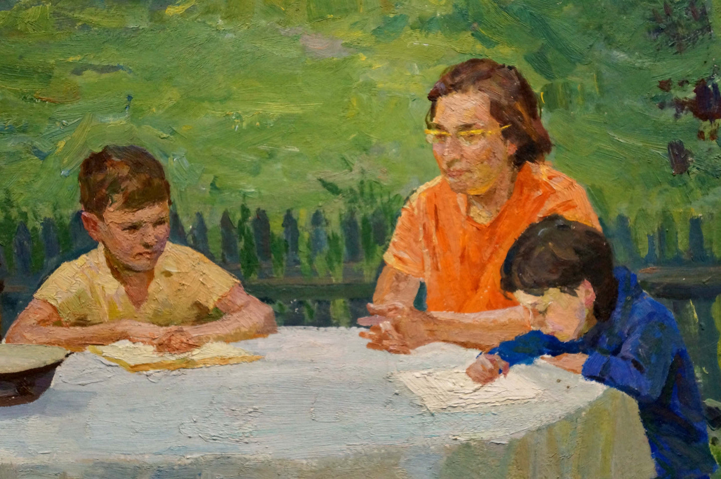 Oil painting Family at the table