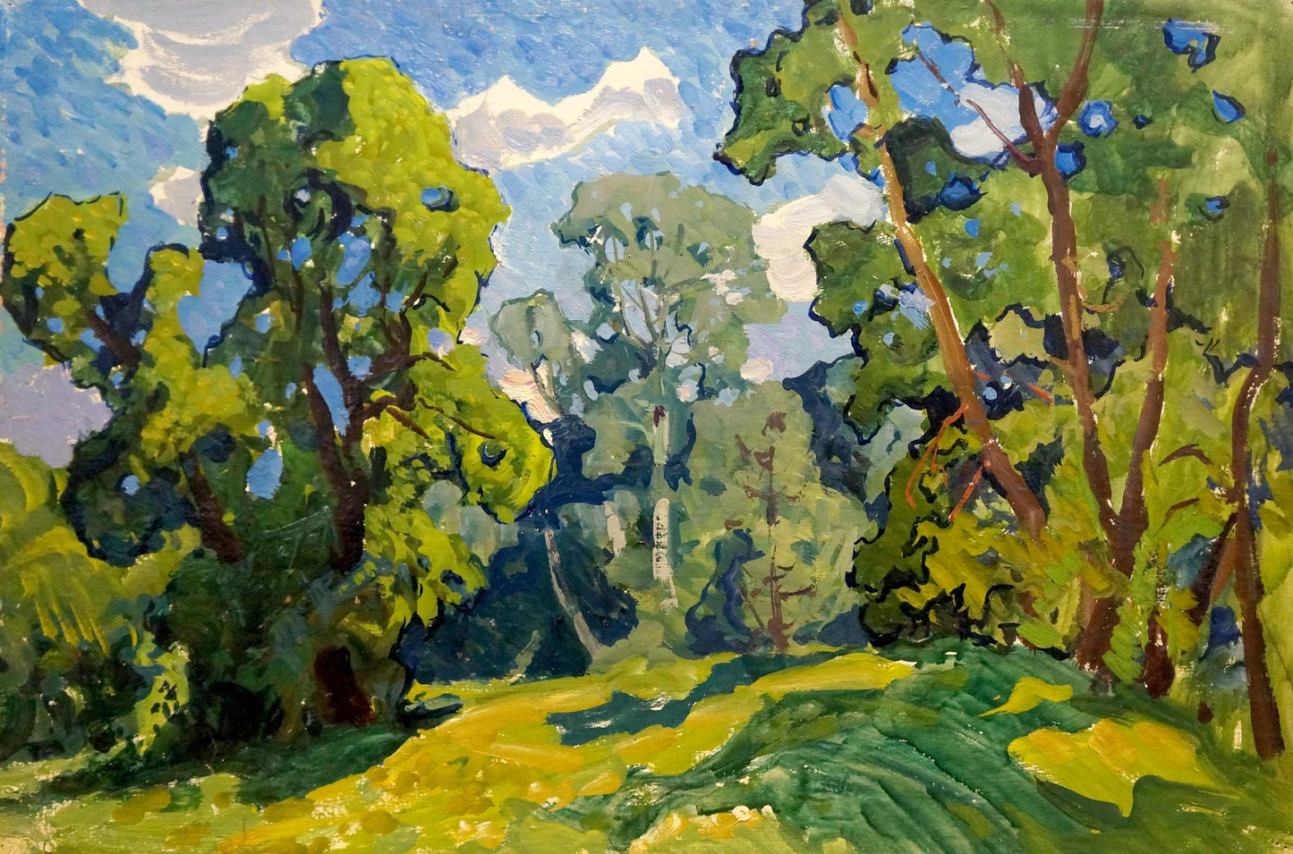Oil painting Dense forest Kolosovsky Georgy Sergeevich