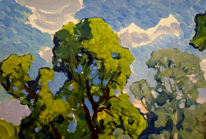 Oil painting depicting a "Dense Forest" by Georgy Sergeevich Kolosovsky