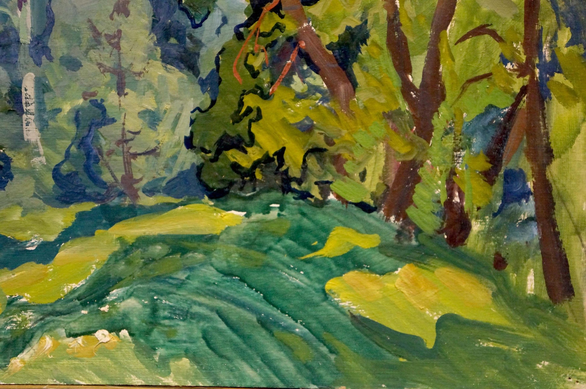 Dense Forest portrayed in an oil painting by Georgy Sergeevich Kolosovsky