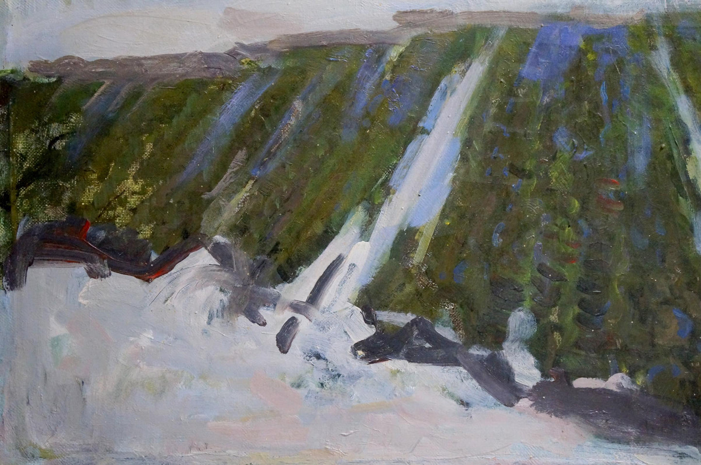 Oil painting Frozen field Gerus Boris Stepanovich