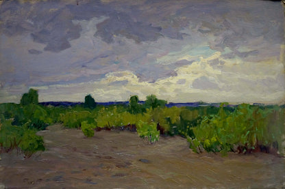 Oil painting It's starting to rain Fomin Anatoly Nikiforovich