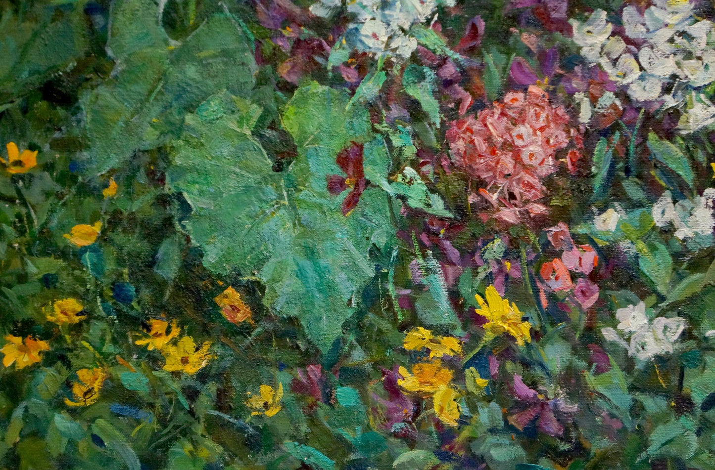 Oil painting Foliage blooms Kompaniyets-Kiyanchenko Nadezhda Dmitriyevna