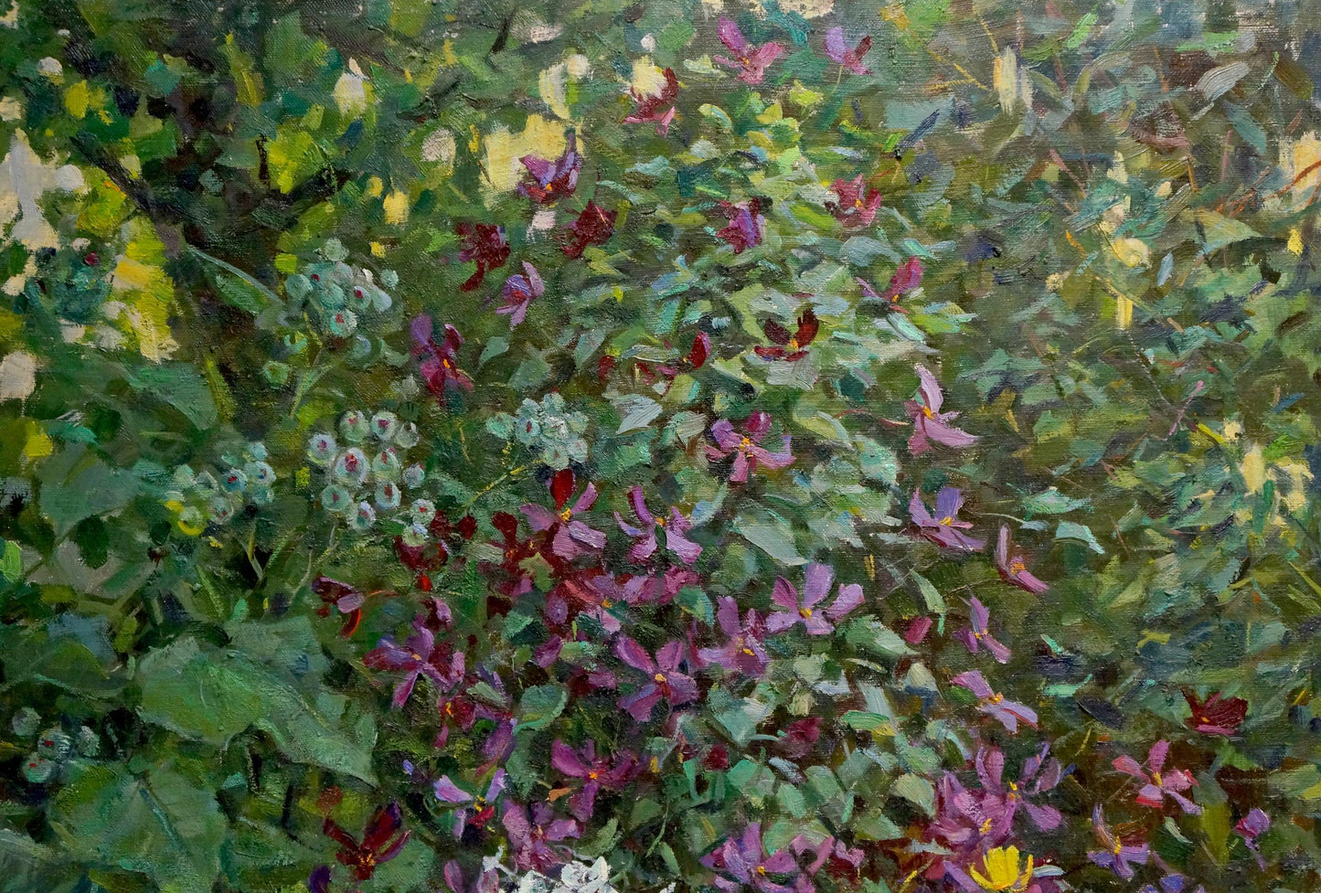 Oil painting Foliage blooms Kompaniyets-Kiyanchenko Nadezhda Dmitriyevna