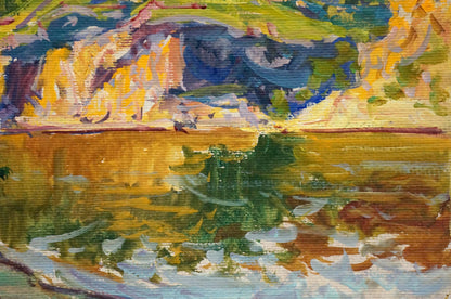 Oil painting by Georgy Sergeevich Kolosovsky: "Sandy Shore Vista"
