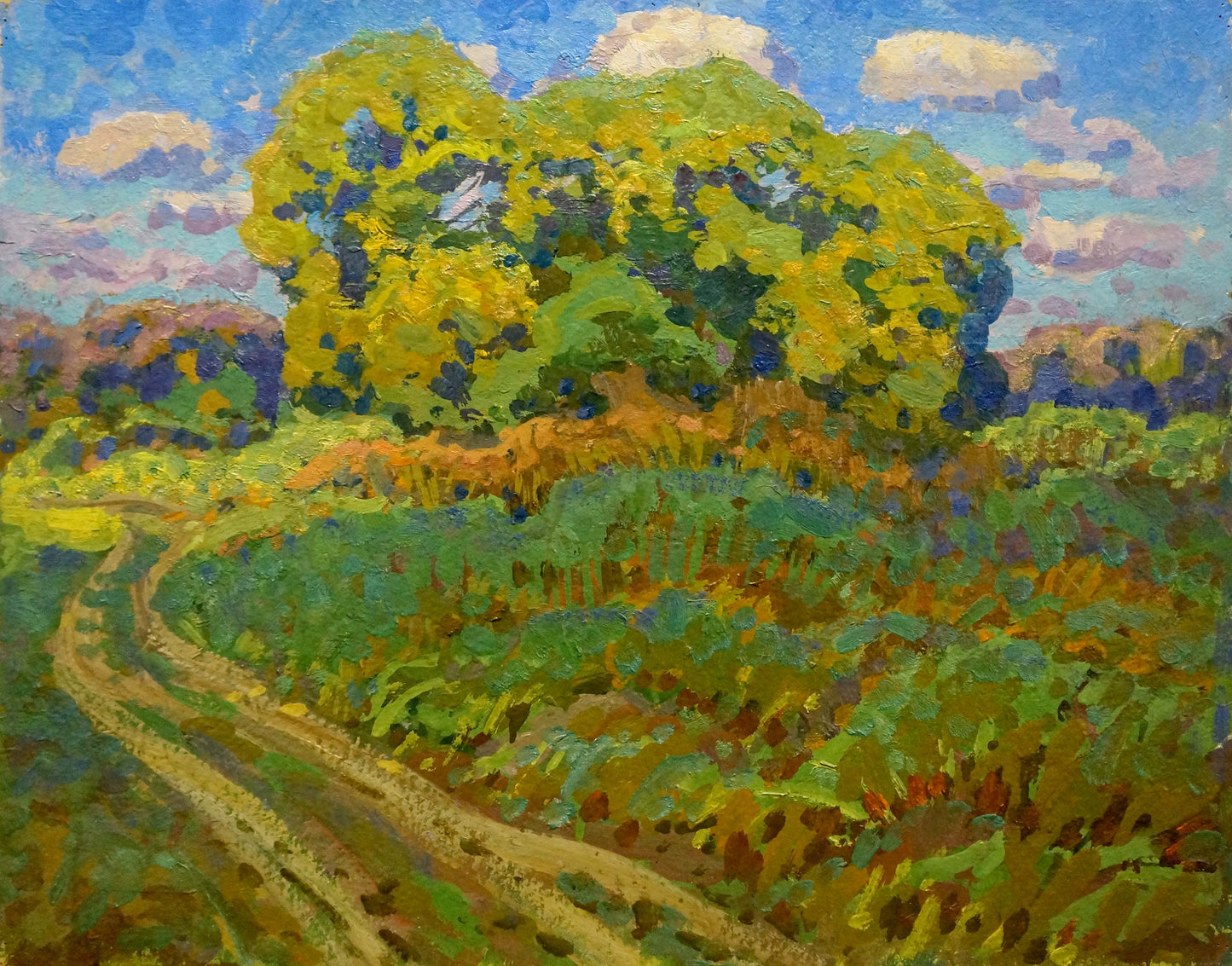 Oil painting Meadow road Ruban Grigory Savelievich