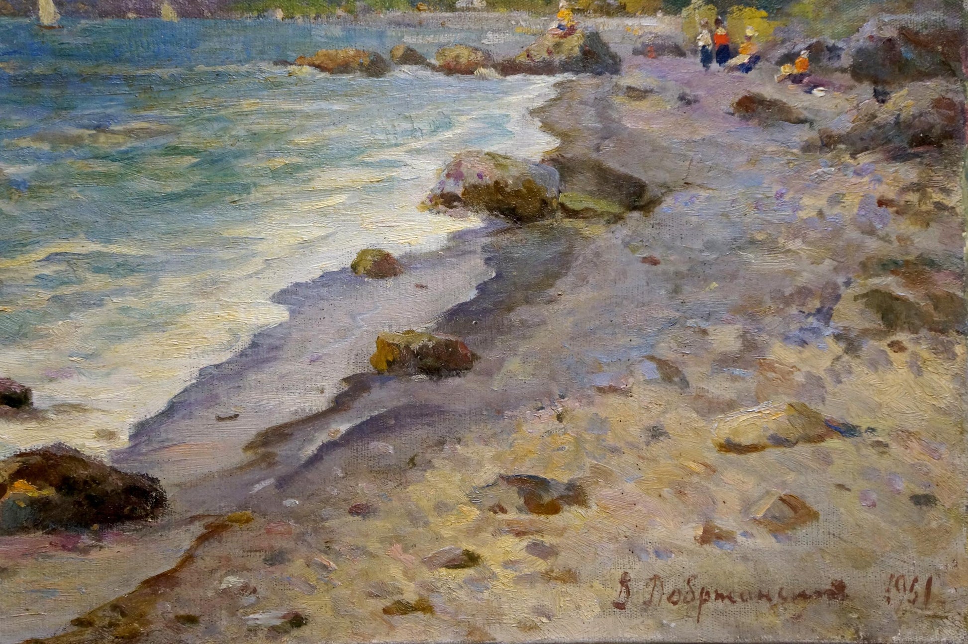 Oil piece Shoreline Serenity by Victor Mikhailovich Dobrzhansky