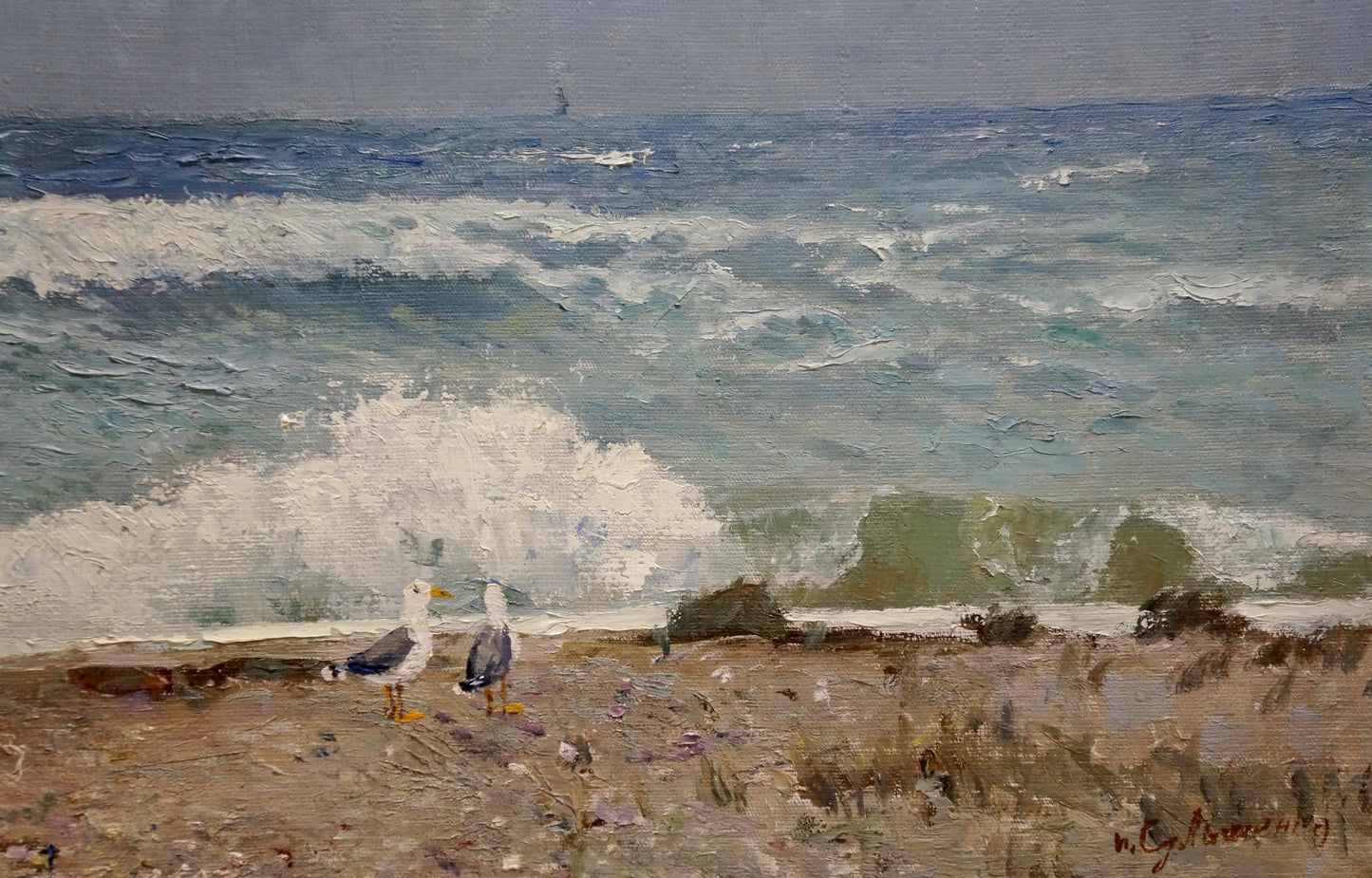 Oil painting Shore landscape Sulimenko Petr Stepanovich