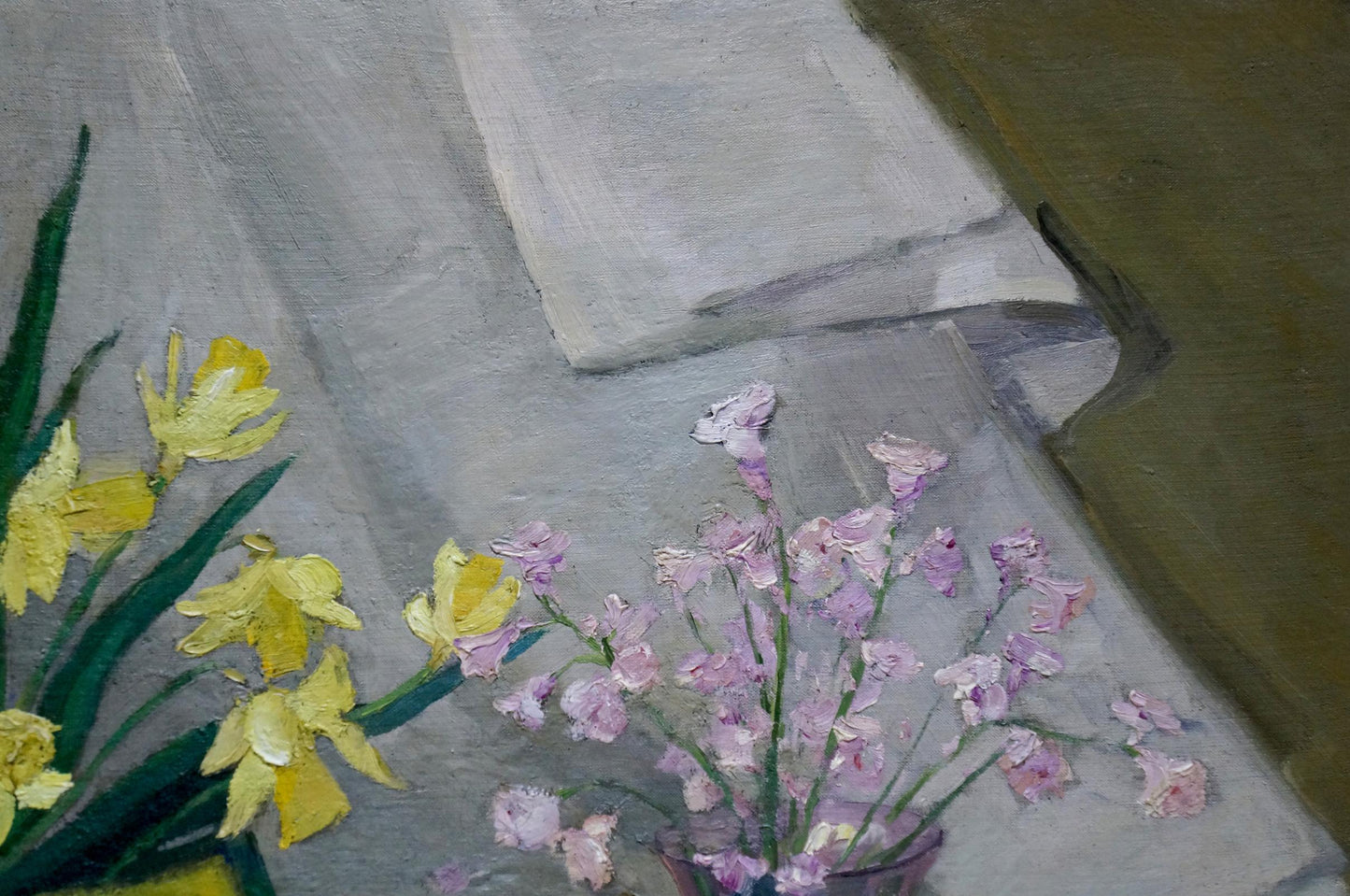 Oil painting Still life with spring gifts Unknown artist