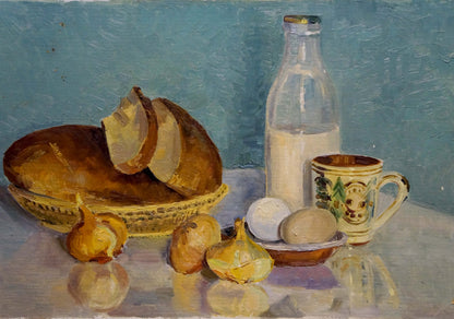 Oil painting Food on the table