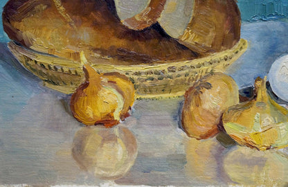 Oil painting Food on the table