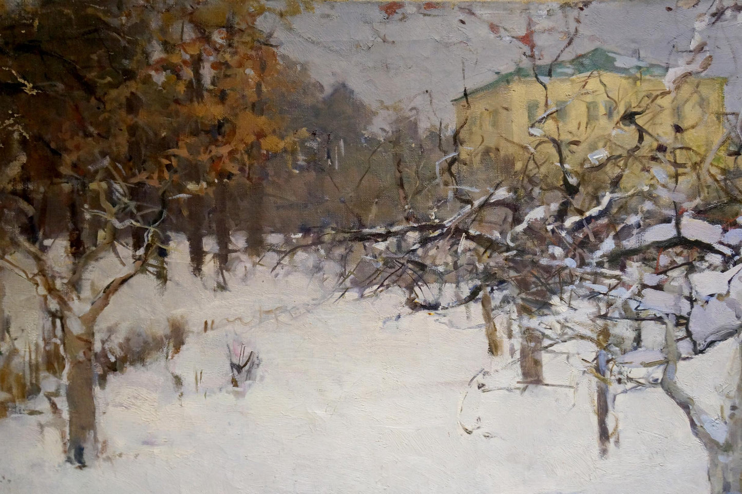 Oil painting Winter landscape Semykina Lyudmila Nikolaevna