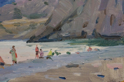Oil painting Children by the shore Bortnikov Nikolay Fedorovich