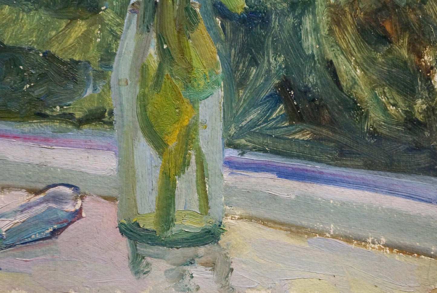 Oil painting Flowers in a bottle