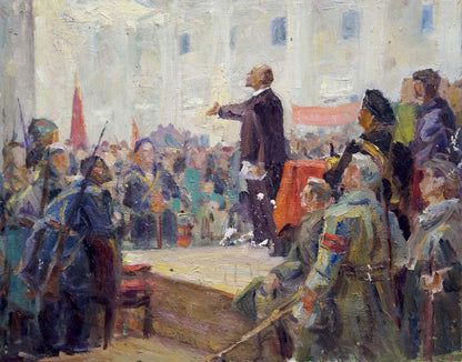 Oil painting Lenin speaks Bazylev Nikolay Ivanovich