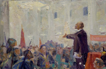 Oil painting Lenin speaks Bazylev Nikolay Ivanovich