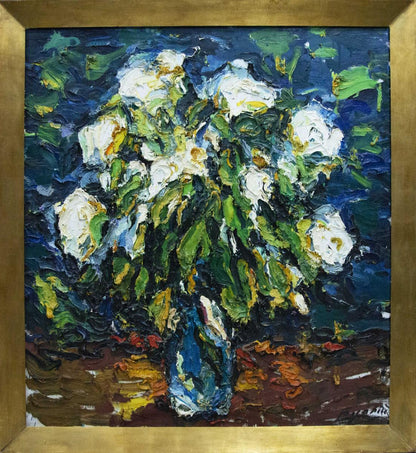 Oil painting Flowers in the dark Sergey Dupliy