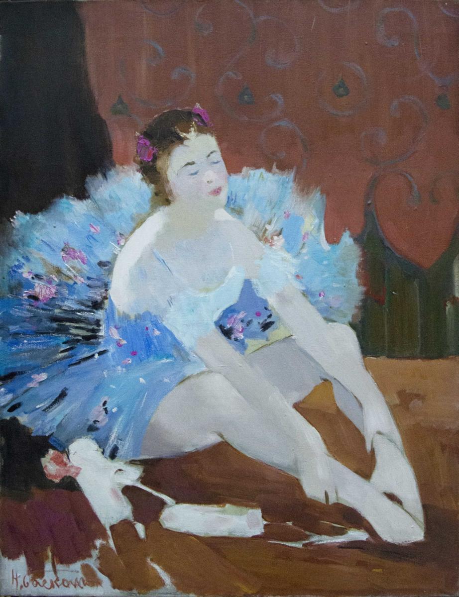 Oil painting Ballerina portrait Baskakov N. N.