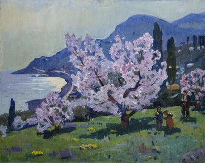 Oil painting Blossoming Seaside Garden Alexander Kerzhner