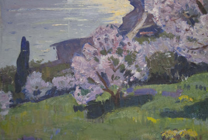 Oil painting Blossoming Seaside Garden Alexander Kerzhner
