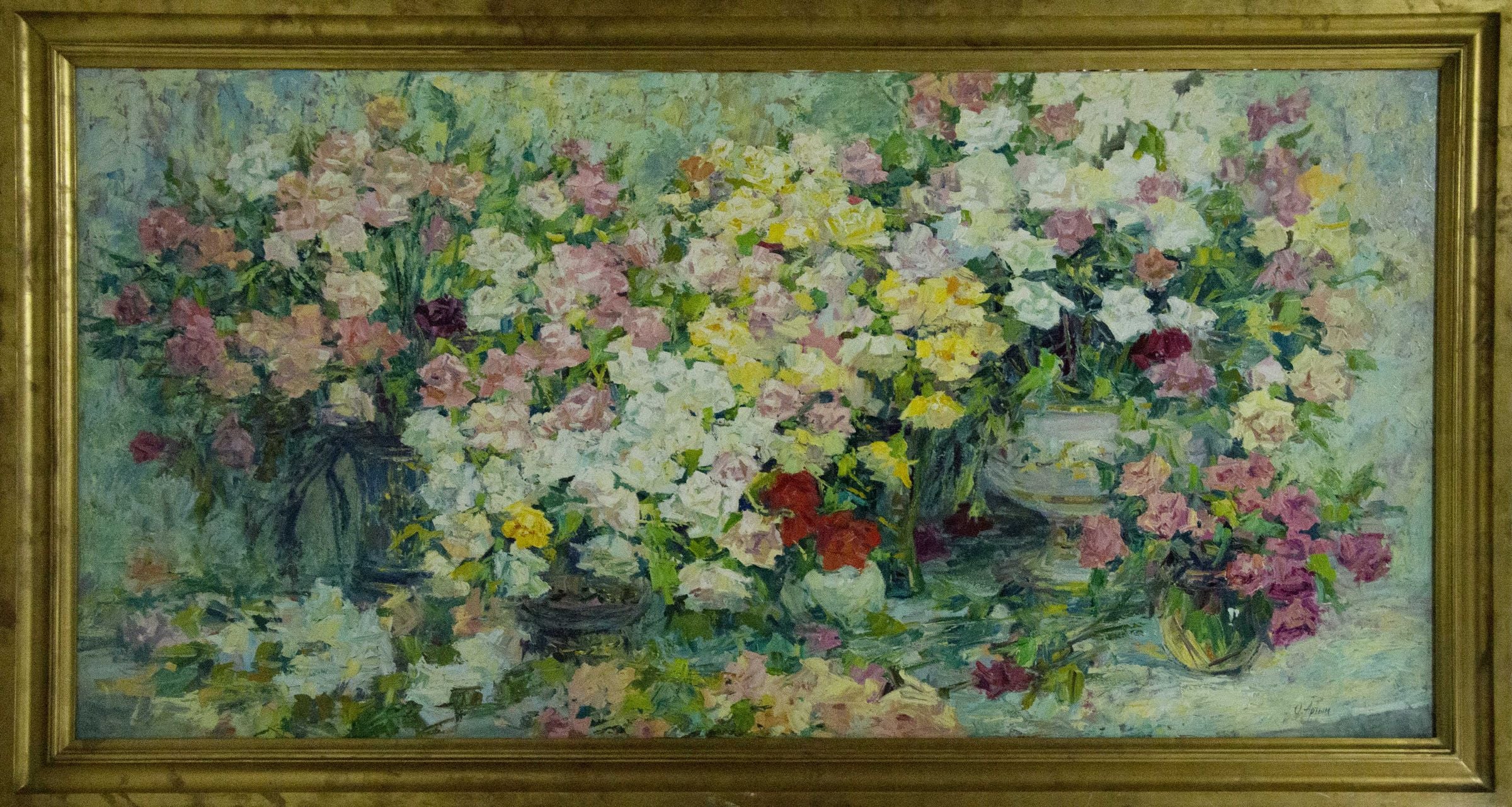 Oil painting Flower garden Artym Olga Markovna