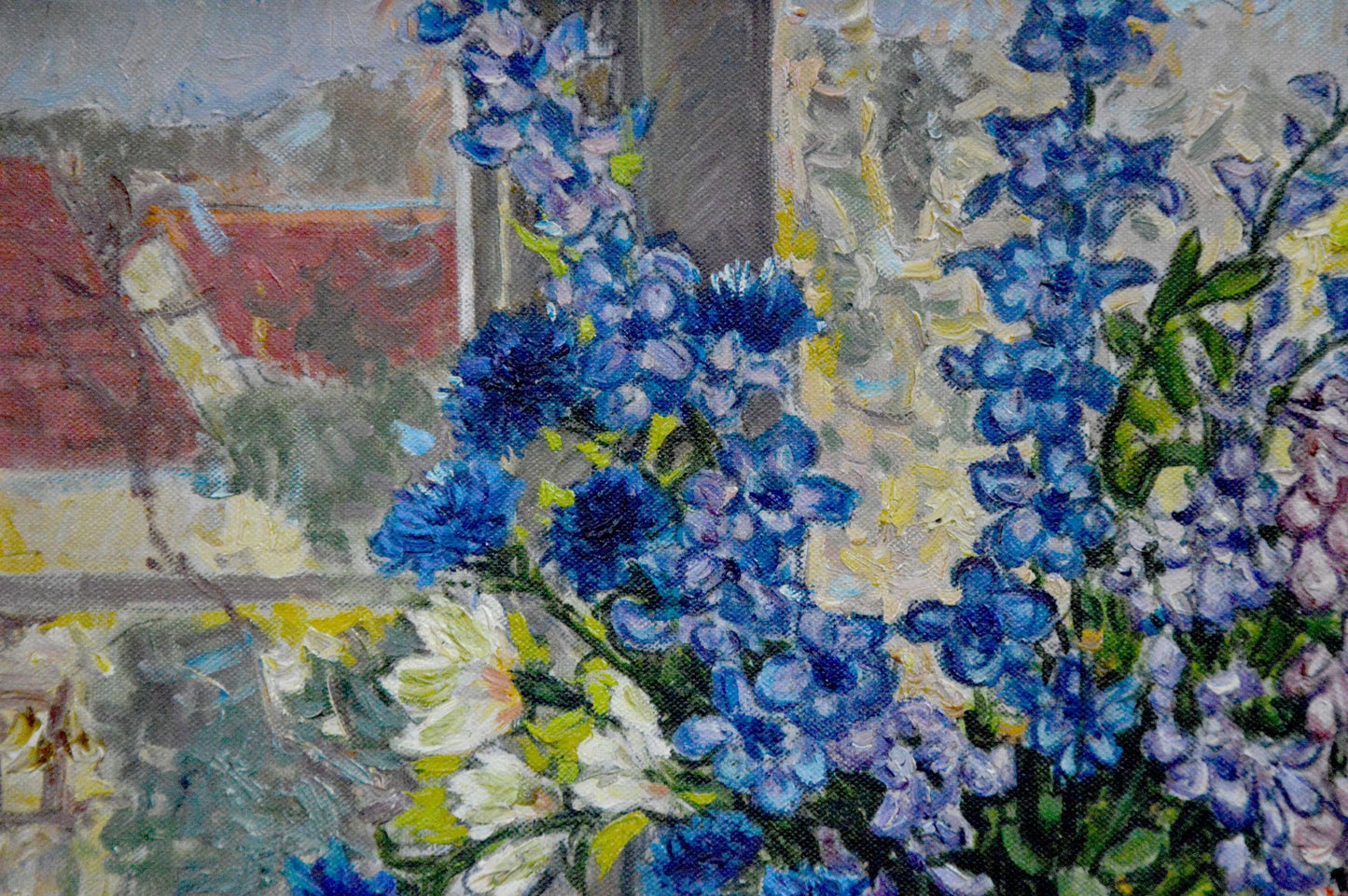 Oil painting Flowers by the window Alexander Stolyarenko