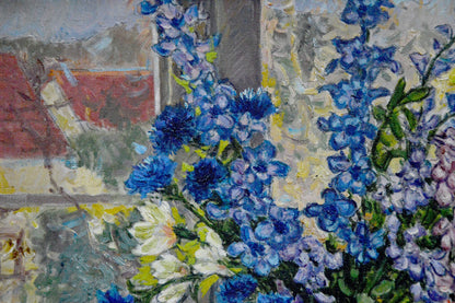 Oil painting Flowers by the window Alexander Stolyarenko